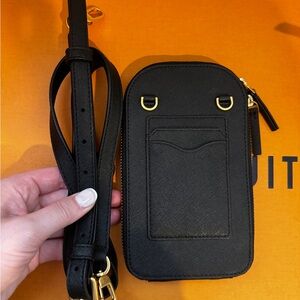 SOLD - Authentic Tory Burch Black Crossbody Phone Wallet w/ Card Pockets.